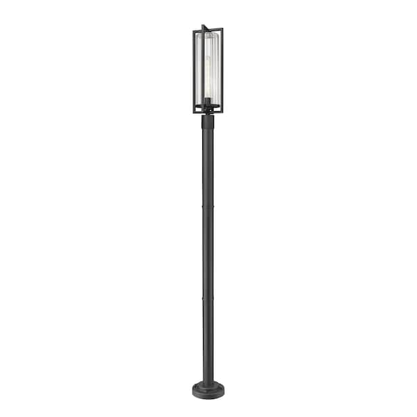 Z-Lite Aura 1 Light Outdoor Post Mounted Fixture, 9in. W x 99.5in. H, Black 5013PHBR-567P-BK - main
